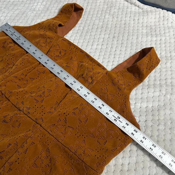Anthropologie Maeve Shift Mini Dress Women's Plus 16W Rust Faux Suede Sleeveless - Picture 9 of 14